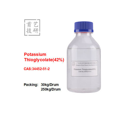 Kalium thioglycolate 42% larut dalam air Titik didih > 300C Stabil / Densitas