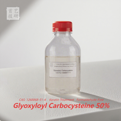 Glyoxyloyl Carbocysteine 50% untuk Kepadatan Pelurusan Rambut 1.27-1.37g/ml Formula Pelurusan Rambut Profesional
